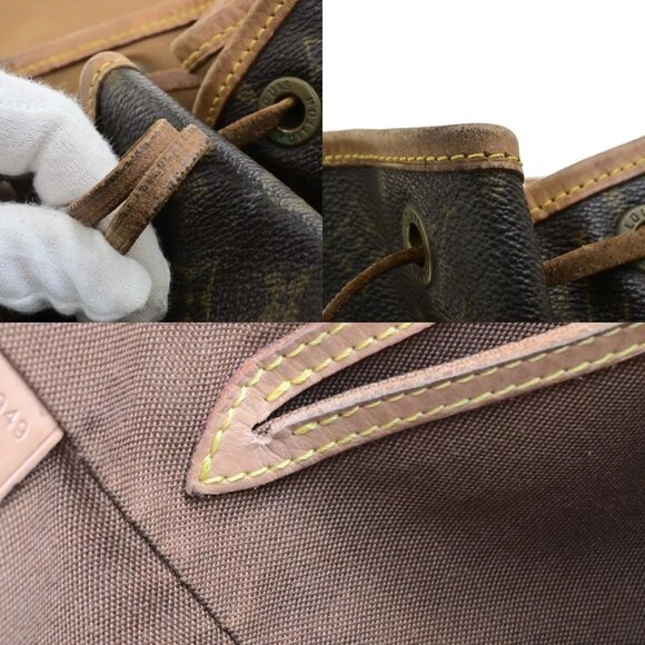 LOUIS VUITTON Montsouris MM Backpack Bag Monogram Leather Brown - Picture 10 of 16